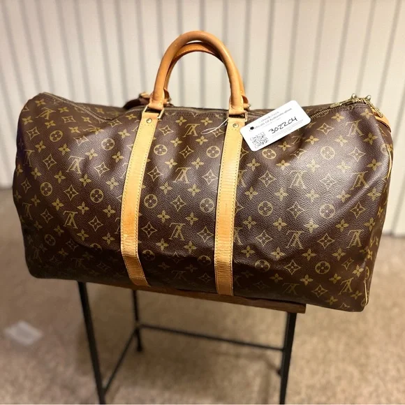 Louis Vuitton Monogram Canvas Duffel keepall w Vachetta Trim COA Included Sz55 - Picture 11 of 15